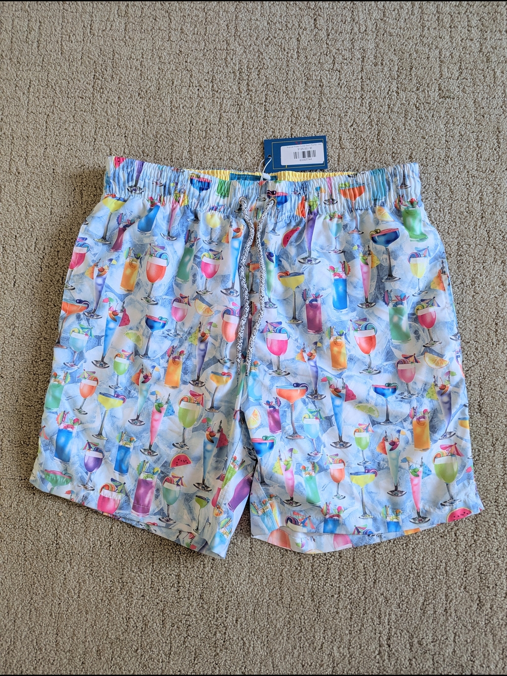 Michael's Cyclist Liner Swim Trunks NWT Mens M Tropical Treats Stretch Quick Dry